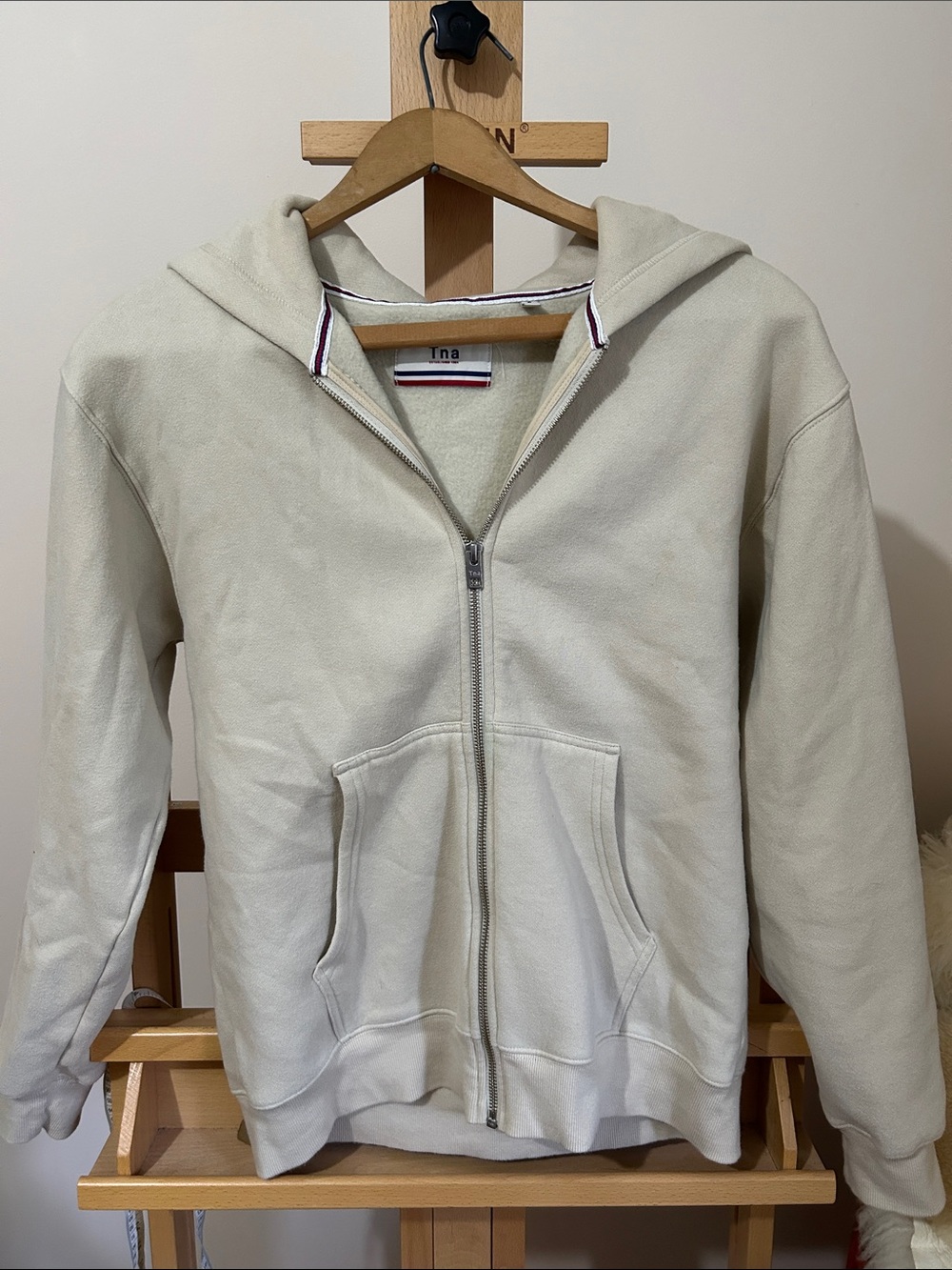 TNA Cream Zip-Up Hoodie Jacket